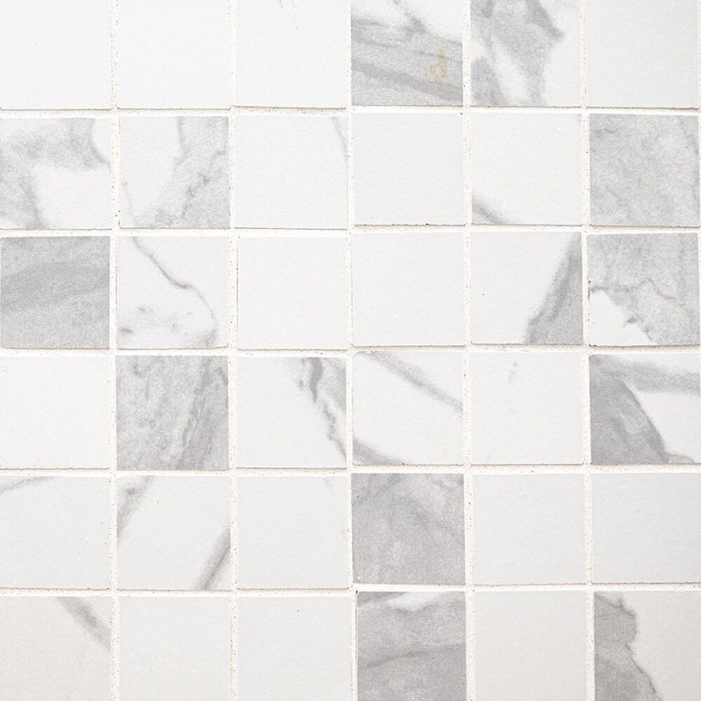 MS International Eden Statuary 2" x 2" Straight Edge on 12" x 12" Porcelain Mosaic Sheet, , large