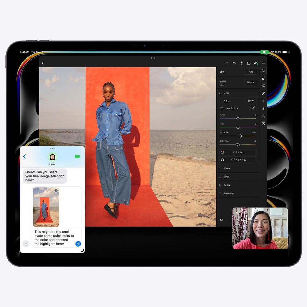 Apple iPad Pro 13-Inch M4 chip with Wi-Fi + Cellular - 1TB with Nano Texture Glass in Space Black, , large