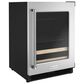 KitchenAid 24" Beverage Center with Right Hinge, Wood-Front Racks in Black and Stainless Steel, , large