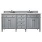 James Martin Vanities Brittany 72" Double Bathroom Vanity in Urban Gray with 3 cm Eternal Jasmine Pearl Silestone Top, Rectangular Sinks and FreePower Wireless Charger, , large