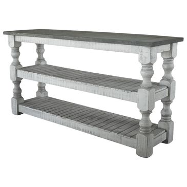 Fallridge Stone Sofa Table in Off White and Gray, , large