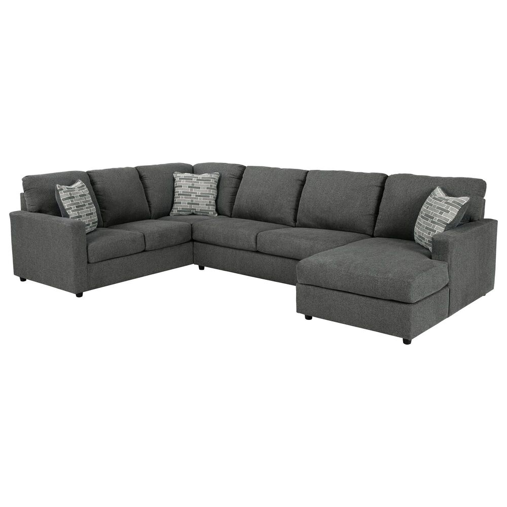 Ashley Edenfield 3-Piece Right Facing Sectional with Chaise in Charcoal, , large