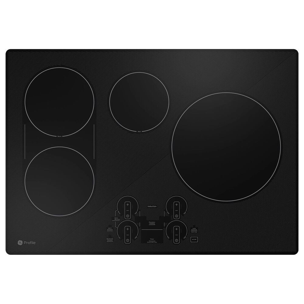 GE Profile 2-Piece Kitchen Package with Stainless Steel 30&quot; Smart Built-In Convection Single Wall Oven with CookCam and Black Induction Cooktop, , large