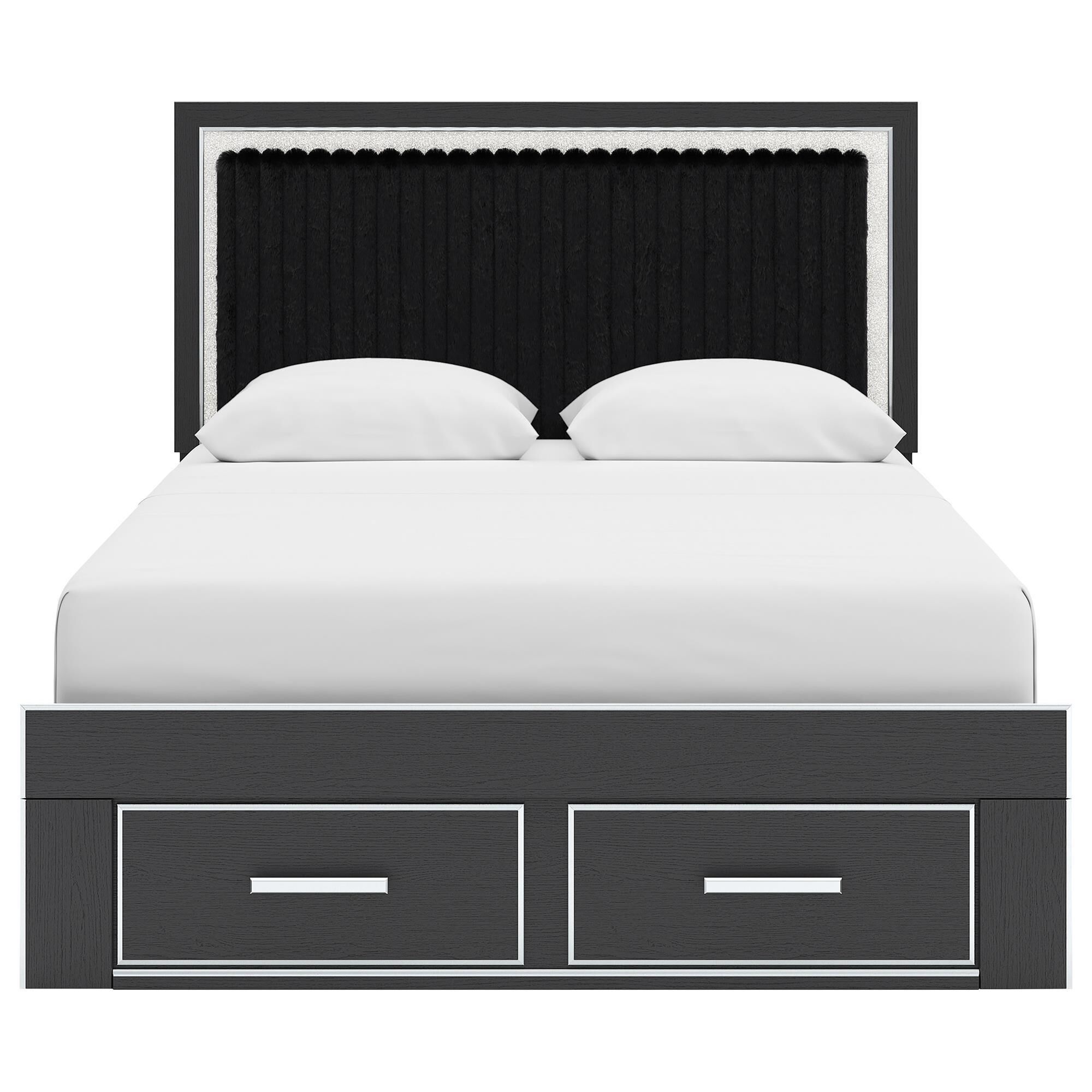 Ashley Zuraleus Queen Upholstered Panel Storage Bed with Two