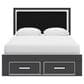 Ashley Zuraleus Queen Upholstered Panel Storage Bed with Two Nightstands in Matte Black, , large