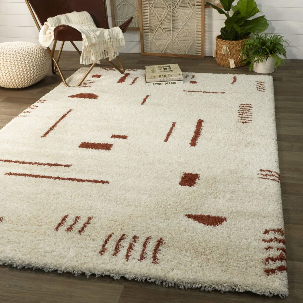 Balta Rugs Rupa 3090650 2&#39;2&quot; x 7&#39; White and Rust Runner, , large