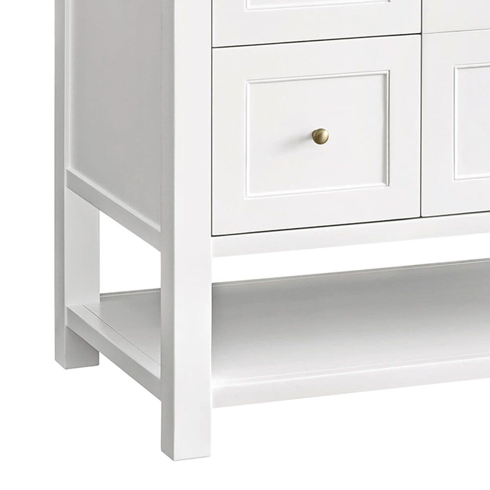 James Martin Vanities Breckenridge 48" Single Bathroom Vanity in Bright White with 3 cm Eternal Jasmine Pearl Silestone Top, Rectangular Sink and FreePower Wireless Charger, , large
