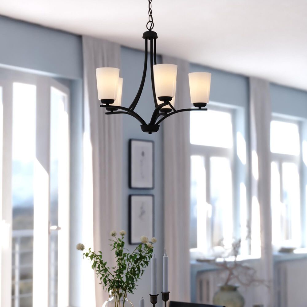 Vaxcel Lighting River Grove 5-Light Chandelier in Matte Black, , large