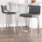 Lumisource Mason Swivel Counter Stool with Black Cushion in Stainless Steel and Walnut (Set of 2), , large
