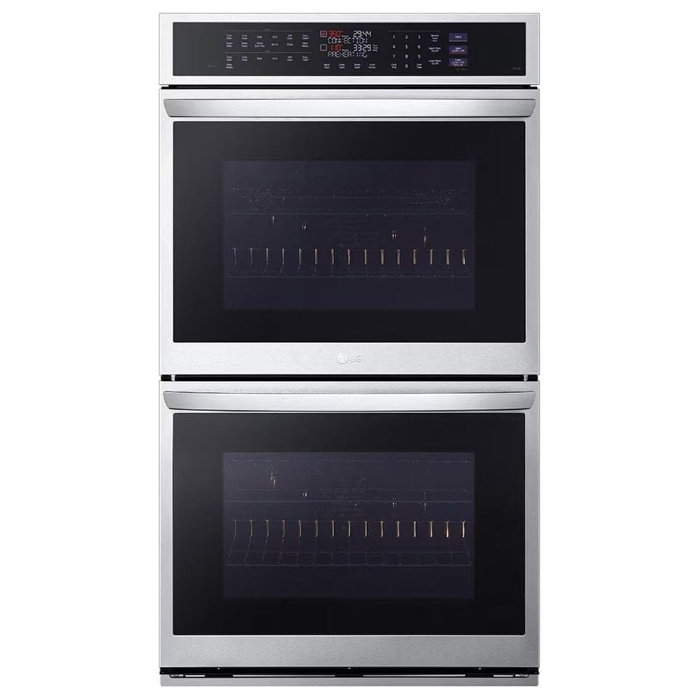 LG 9.4 cu. ft. Smart Double Wall Oven with True Convection, InstaView, Air Fry, Steam Sous Vide, PrintProof Stainless Steel, , large