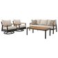 Ashley Carmel Highlands 4-Piece Patio Conversation Set in Beige, , large