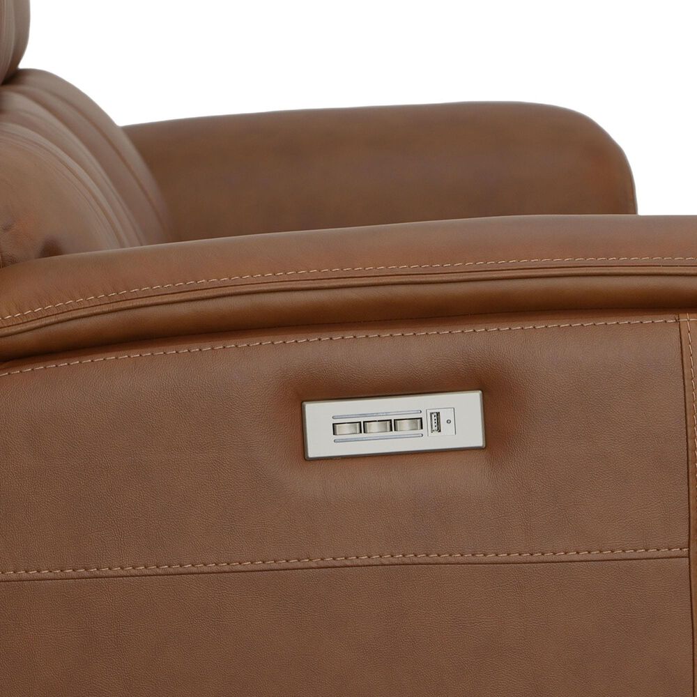 Flexsteel Henry Power Reclining Sofa with Headrests and Lumbar in Caramel, , large
