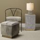 Splendor Living Quincy Floral Accent Side Table in Grey and Gold, , large