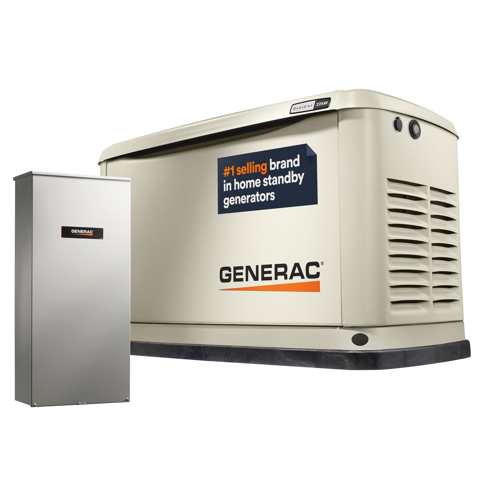 Generac Guardian 22000-Watt Home Backup Generator with 200 Amp Transfer Switch, , large