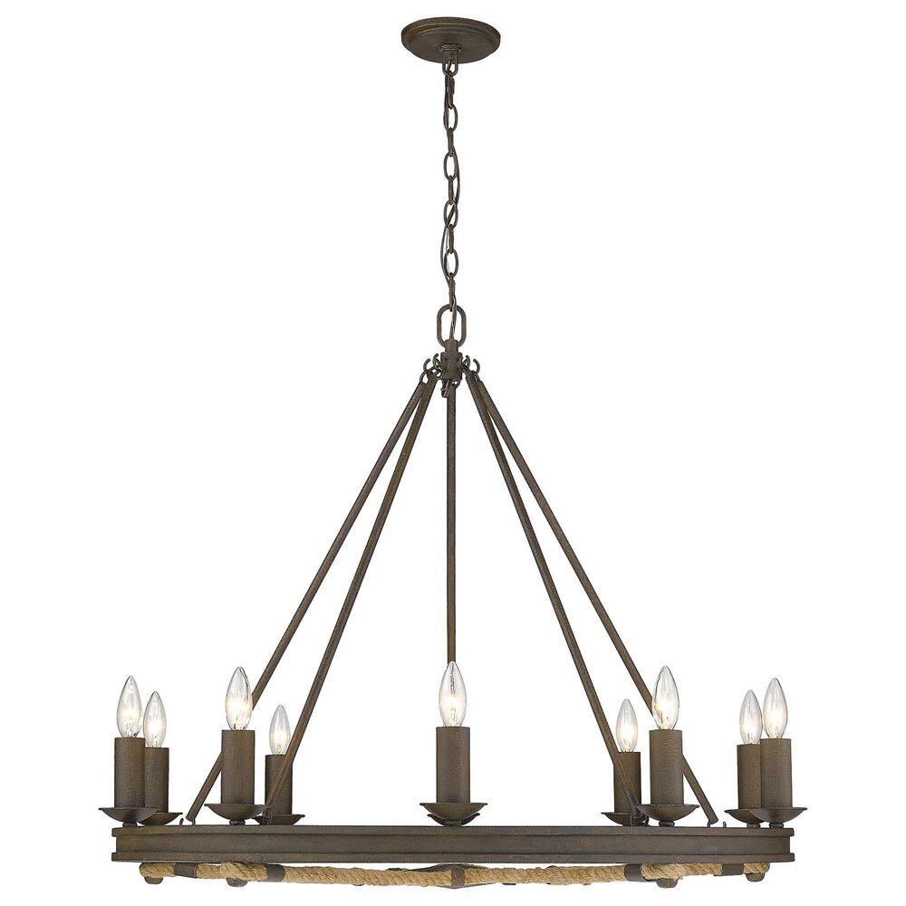 Golden Lighting Stokes 10-Light Chandelier in Dark Rust, , large