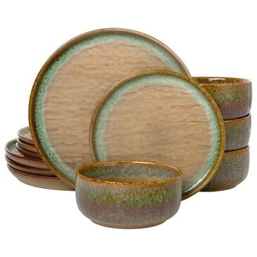 Gifts Plus Alyssa 12-Piece Dinnerware Set in Brown, , large