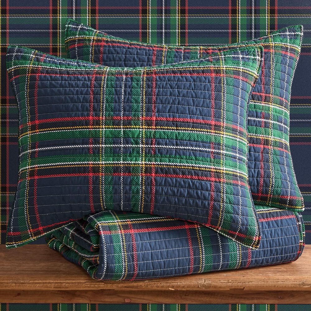 Levtex Spencer Full/Queen Reversible Quilt in Navy, Red, Green, Gold and White, , large