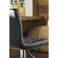Ashley Adjustable Height Swivel Bar Stool with Black Cushion in Chrome, , large