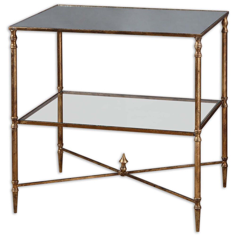 Uttermost Henzler Lamp Table in Gold Leaf, , large