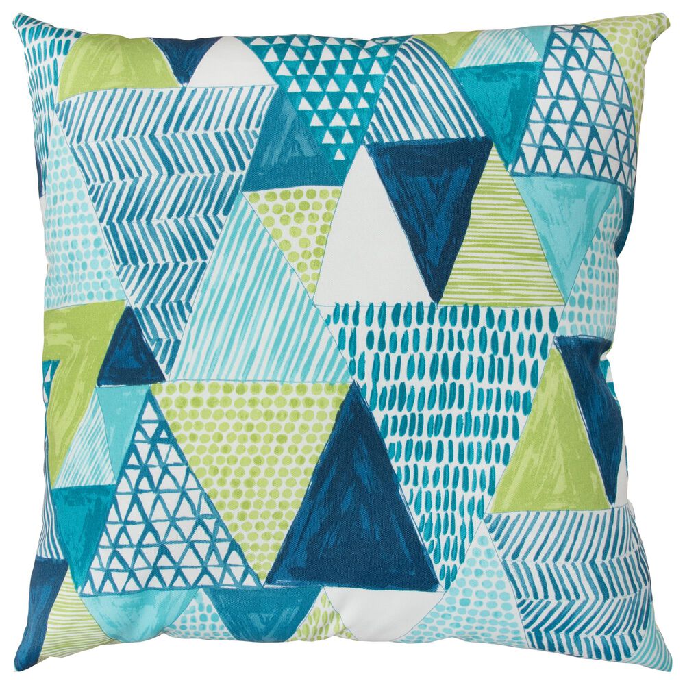 Rizzy Home Geometric 22" Indoor/ Outdoor Pillow in Green/Teal, , large