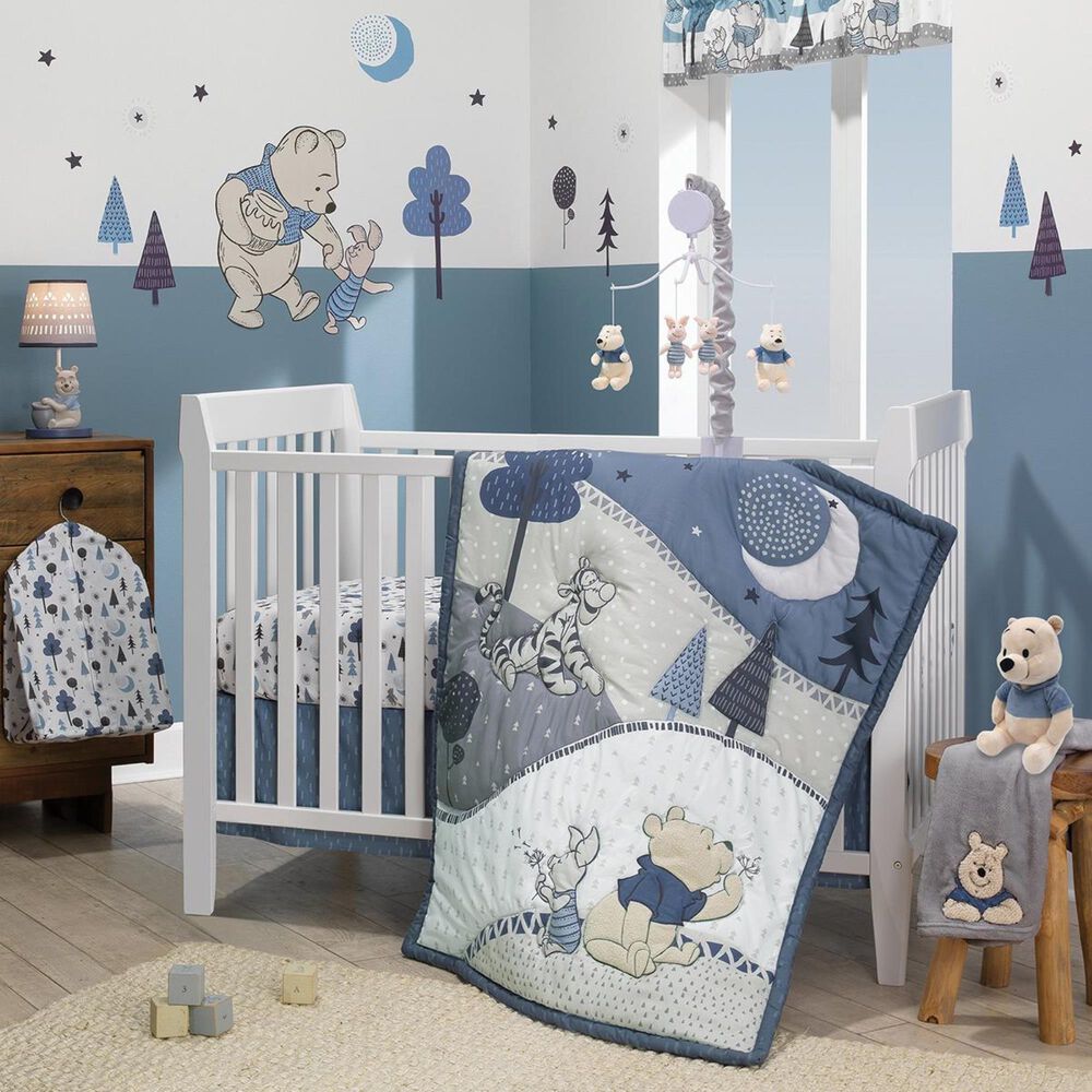 Lambs and Ivy Pooh Bear Wall Decal in Blue and Beige, , large