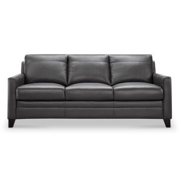 Italiano Furniture Fletcher Leather Stationary Sofa in Charcoal Gray, , large
