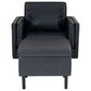 Linon Home Decor Wallis Accent Chair with Ottoman in Navy, , large