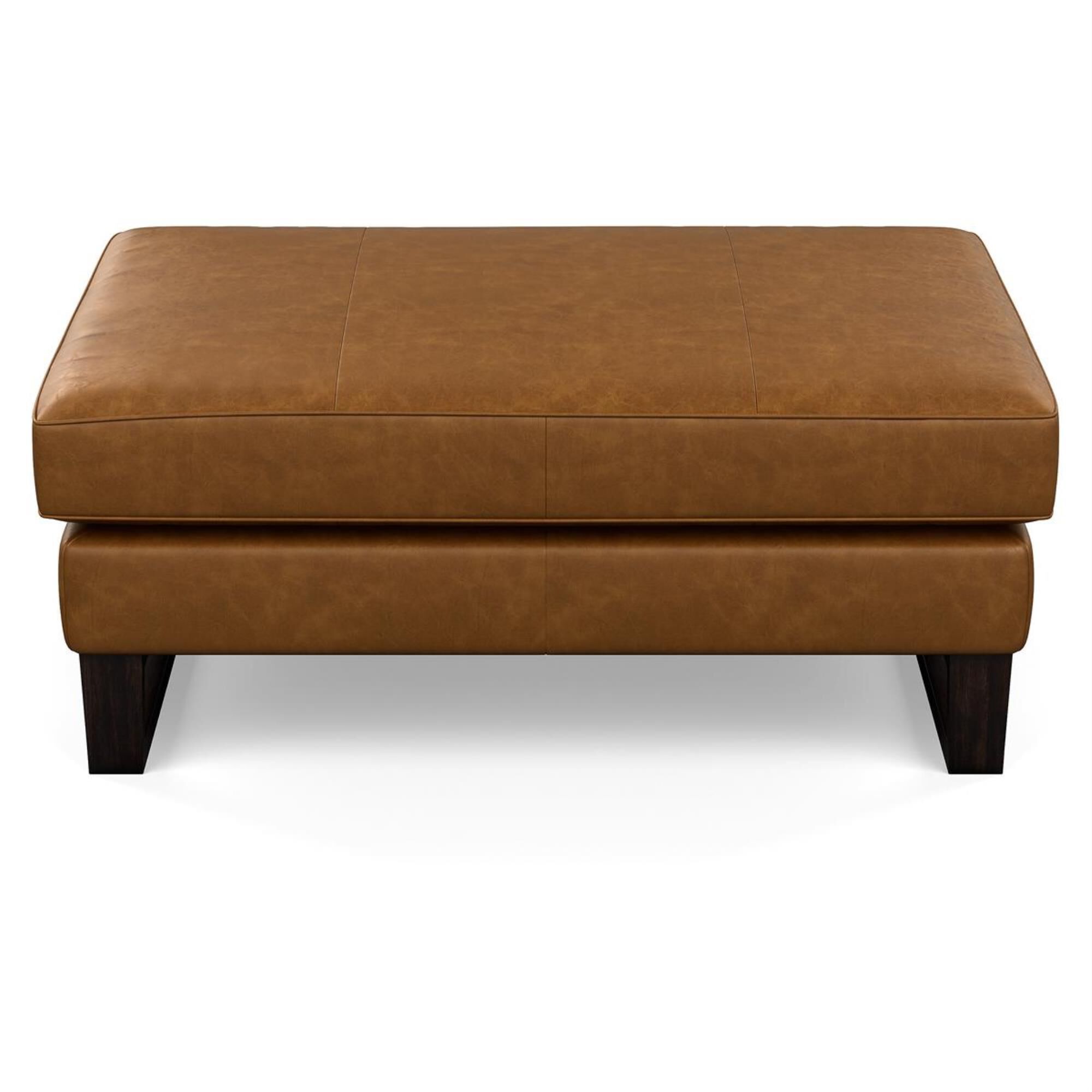 Large leather deals cocktail ottoman