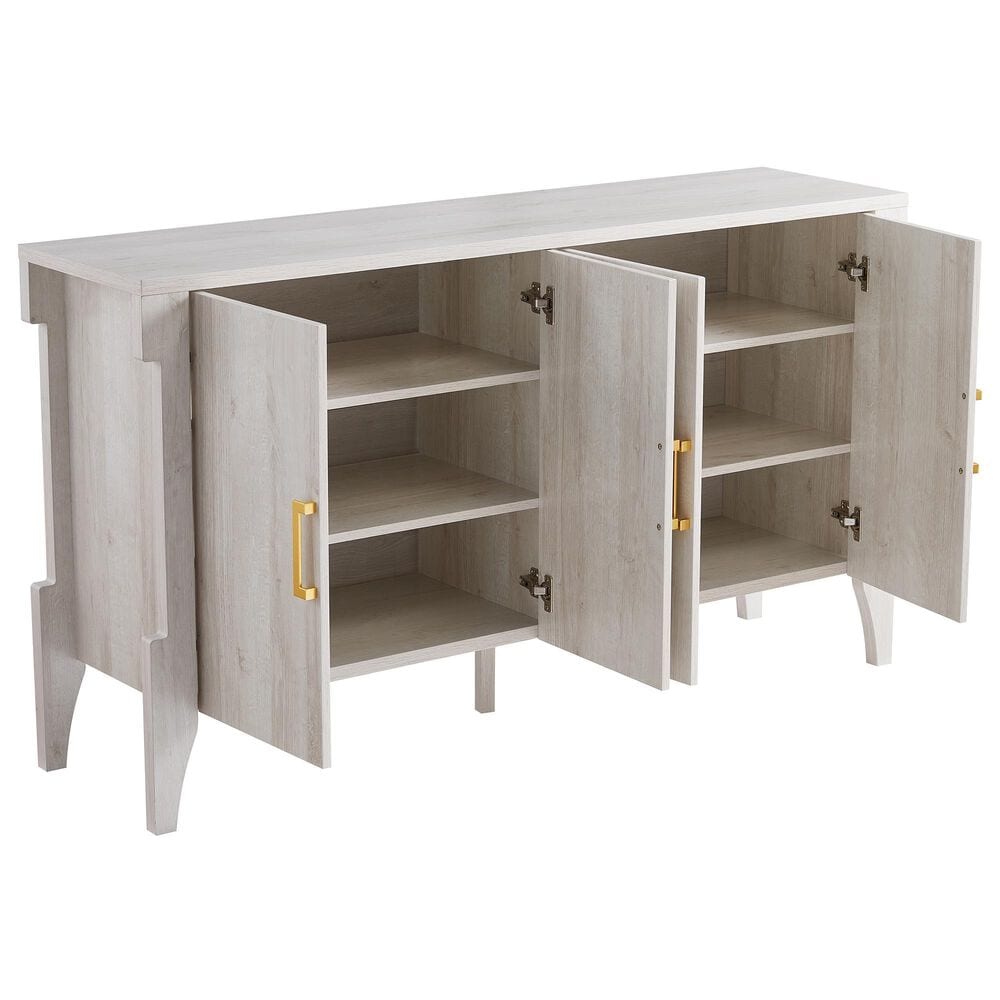 Furniture of America Fenner Buffet in White Oak, , large