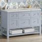 James Martin Vanities Breckenridge 48" Single Bathroom Vanity in Serenity Blue with 3 cm Victorian Silver Quartz Top and Rectangular Sink, , large