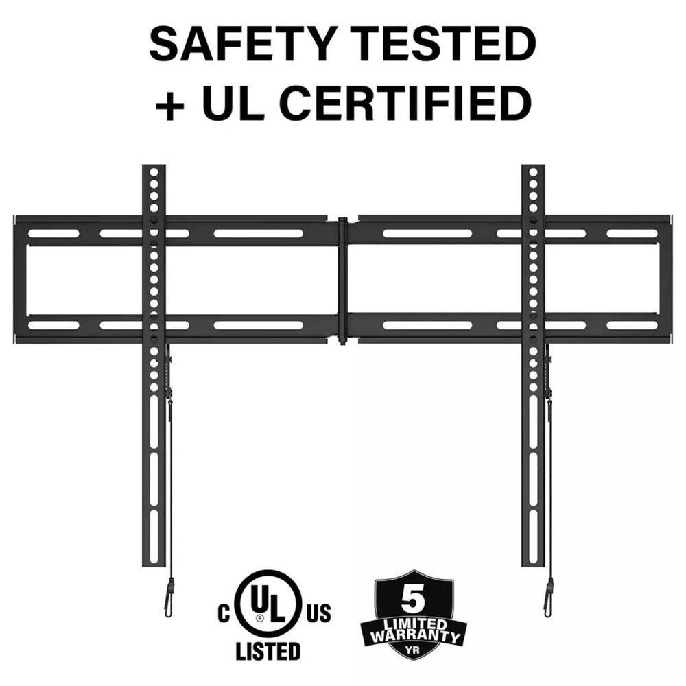 Secura Large Fixed Position Wall Mount for 32" - 90" TVs in Black, , large