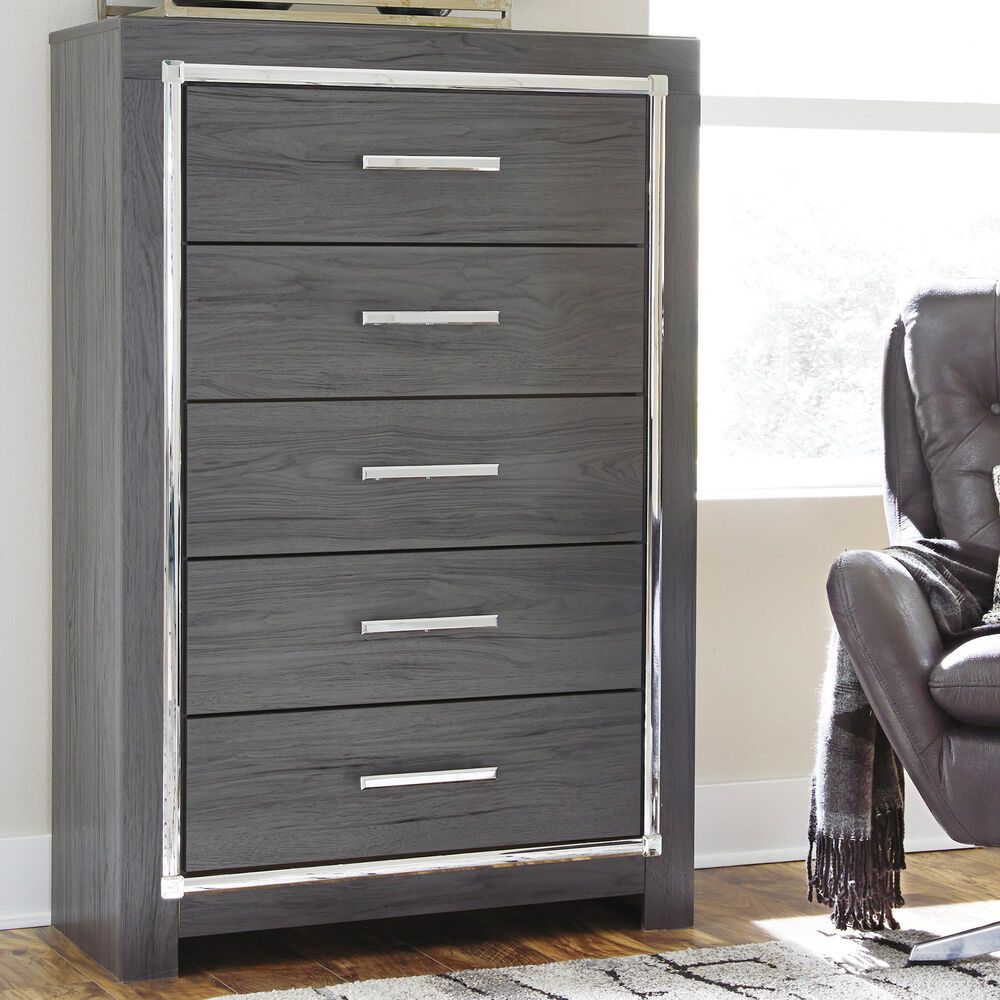 Ashley Lodanna 5-Drawer Chest in Gray, , large