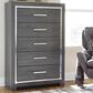 Ashley Lodanna 5-Drawer Chest in Gray, , large