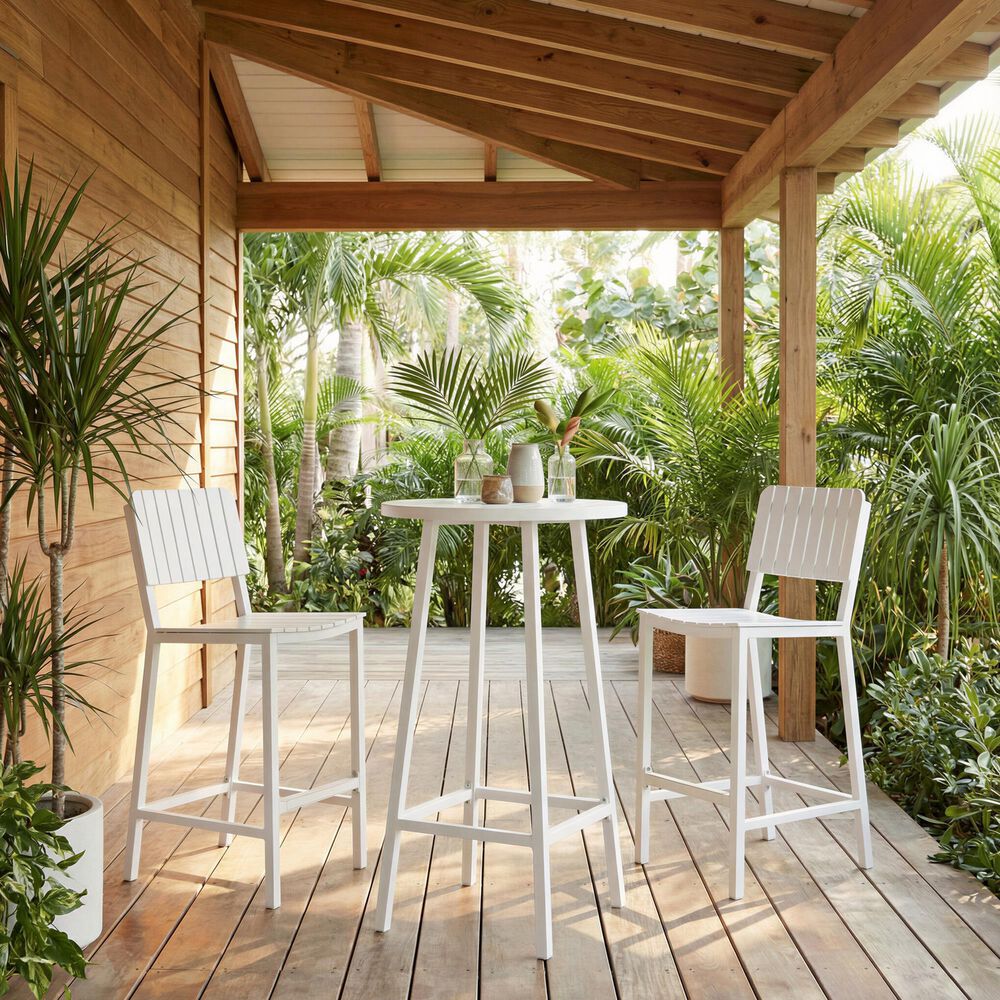Zuo Modern Kayu Patio Barstool in White, , large