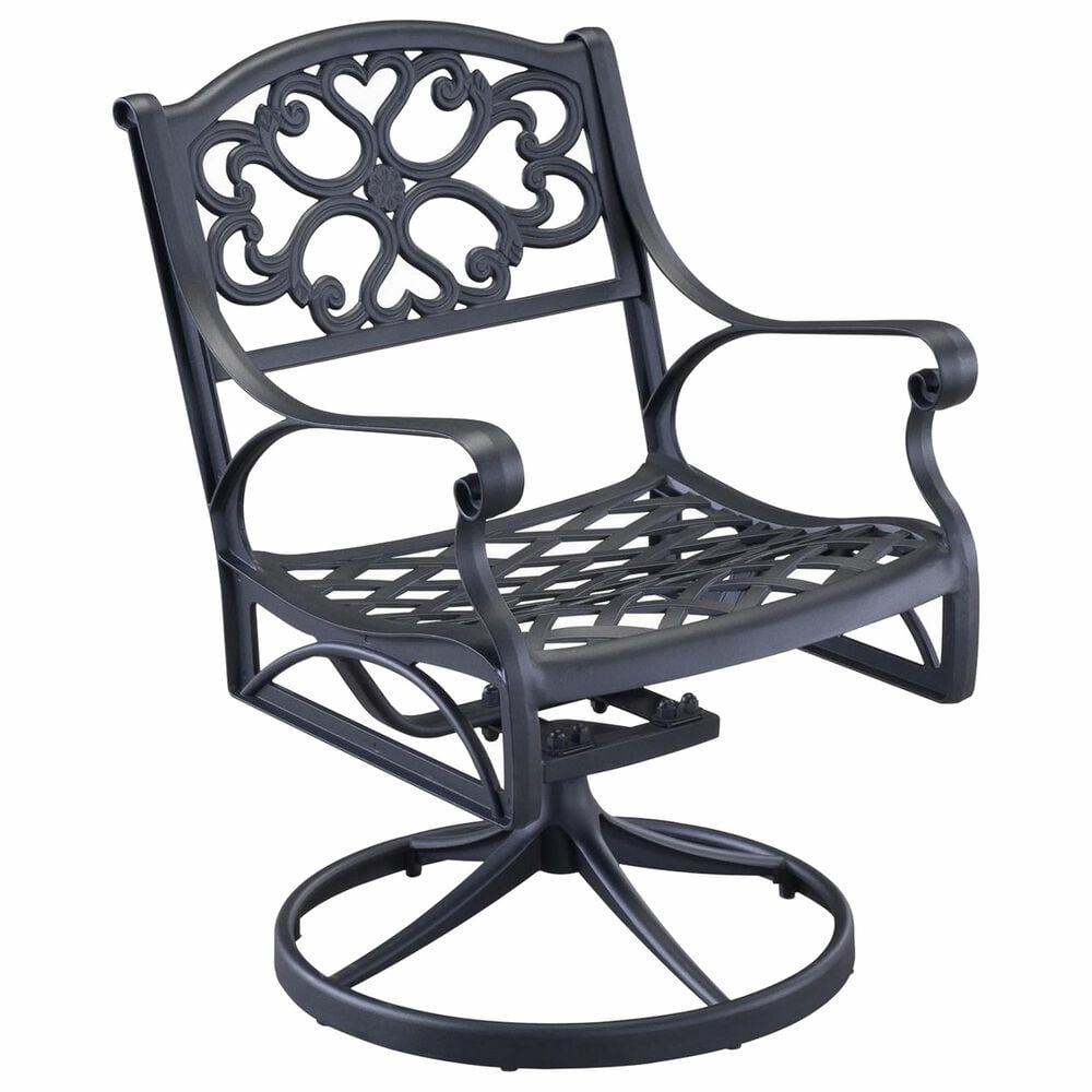 Homestyles Sanibel 7-Piece Outdoor Swivel Dining Set without Cushions in Black, , large