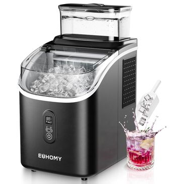 Euhomy 34 Lbs Portable Cube Ice Maker with External Water Tank in Black, , large