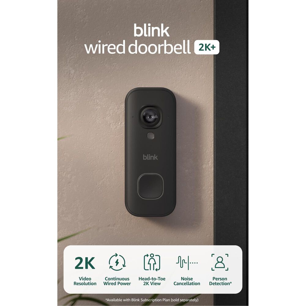 Blink Wired Doorbell 2K+ in Black, , large