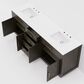 Lexora Home Abbey 80" Double Bathroom Vanity in Brown Oak with 2 cm White Cultured Marble Top and Rectangular Sinks, , large