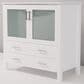 Lexora Home Volez 36" Single Bathroom Vanity in White with 2 cm White Ceramic Top and Rectangular Sink, , large