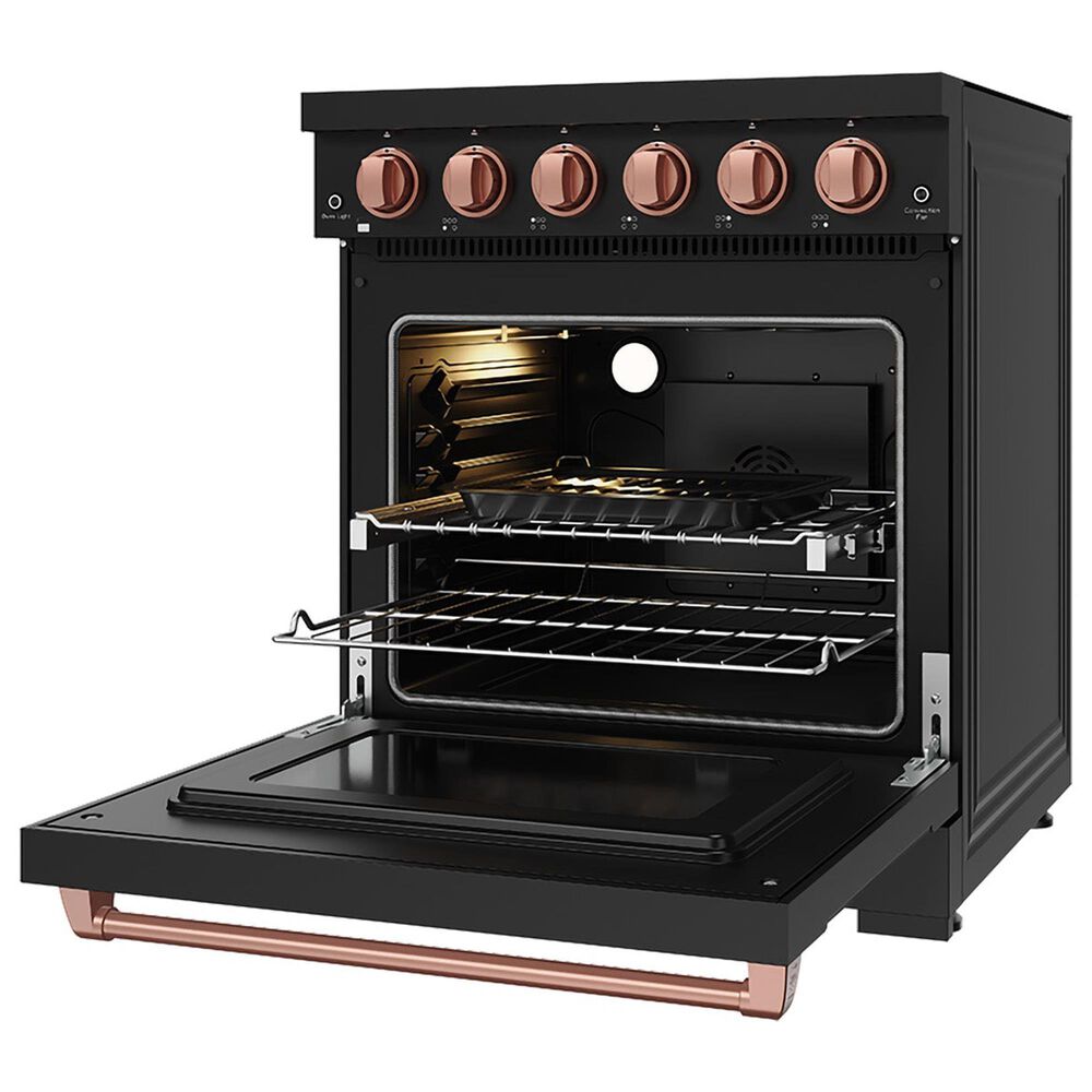Thor Kitchen Gordon Ramsay 4.6 Cu. Ft. Professional Freestanding Electric Range with Rose Gold Handle Kit in Black, , large