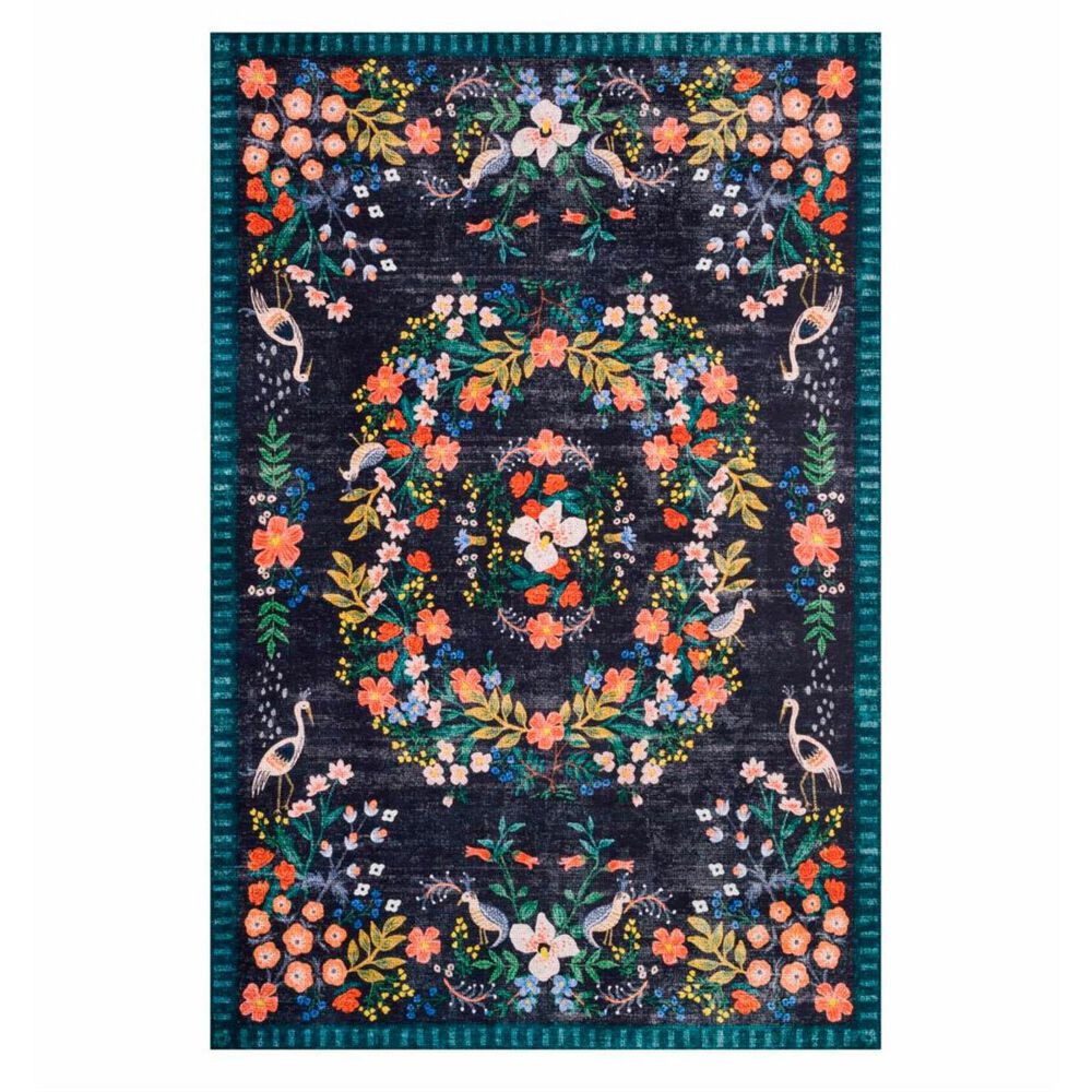 Rifle Paper Co. Palais PAL-03 2"3" x 3"9" Black Scatter Rug, , large