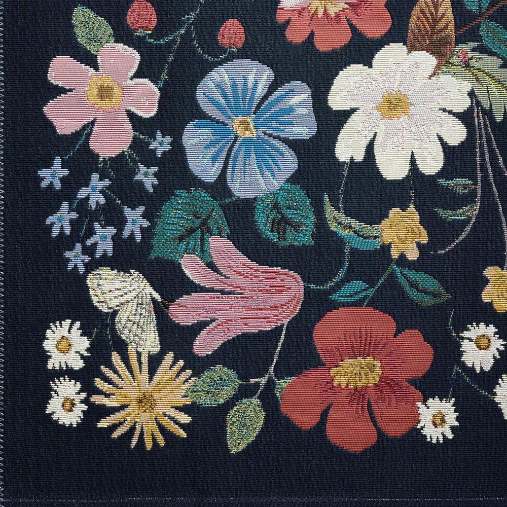 Rifle Paper Co Perennial Strawberry Fields 3&#39;11&quot; x 5&#39;11&quot; Black Area Rug, , large