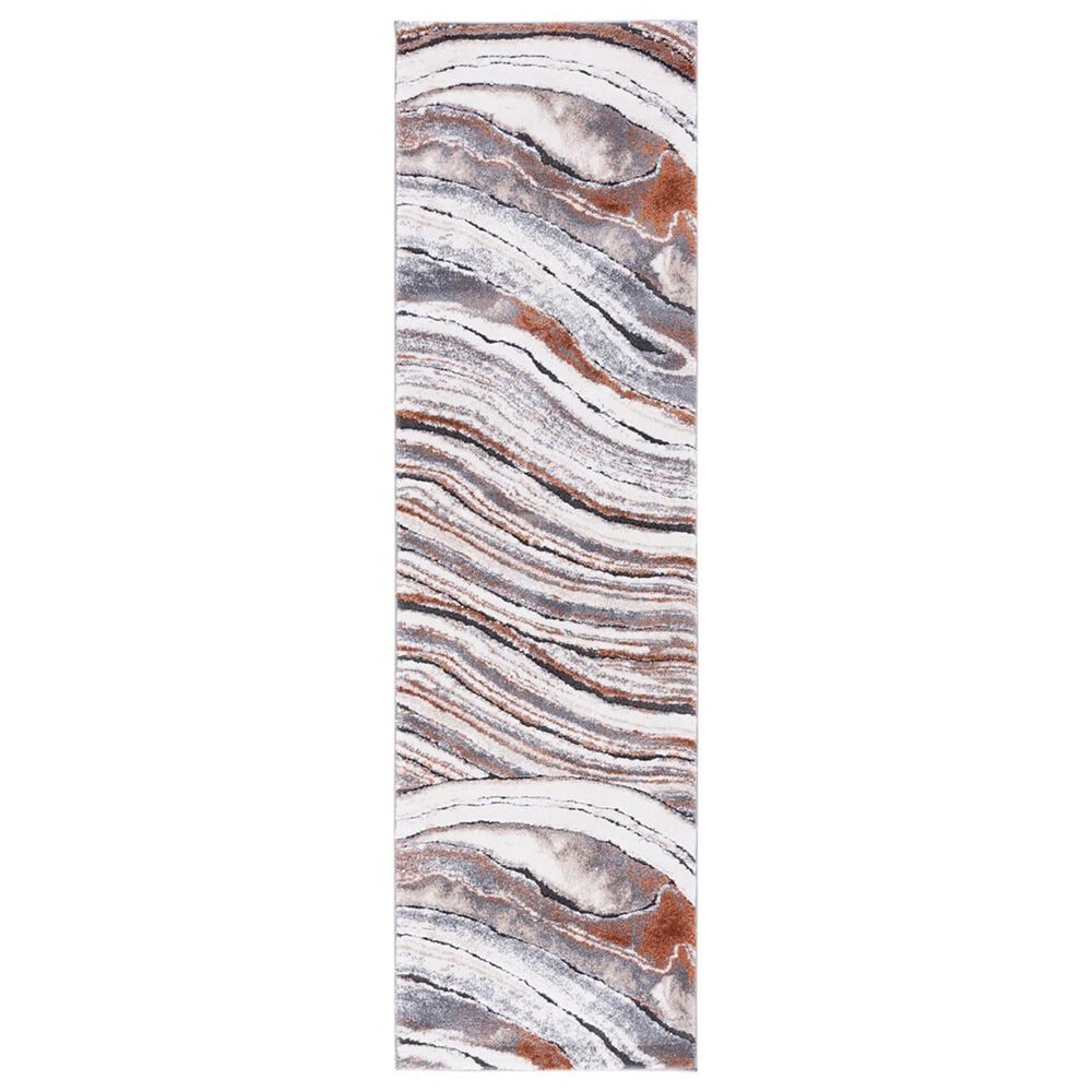 Safavieh Cyrus Shag CYR134F CYRUS SHAG 2"2" x 7"9" Grey and Rust Runner, , large