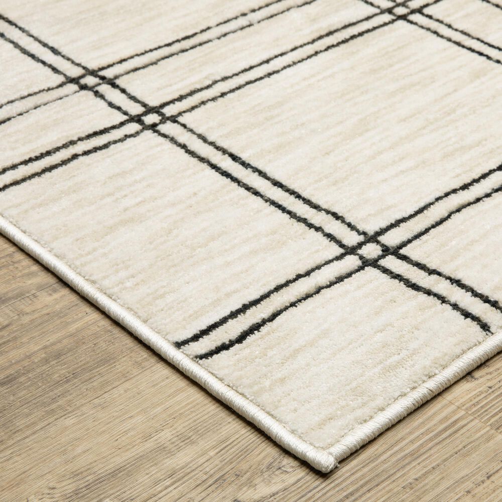 ROW by Oriental Weavers Hunter Plaid Beige and Black 5'3" x 7'6" Area Rug, , large