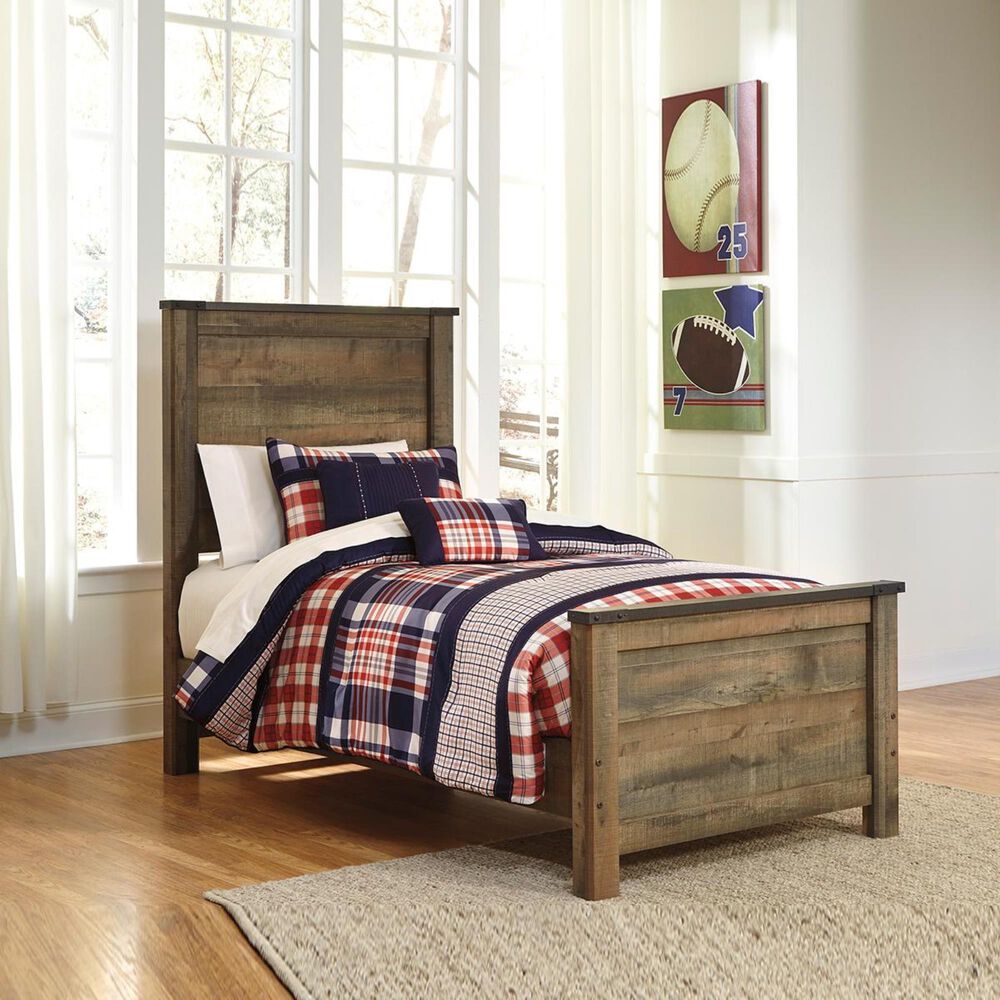 Ashley Trinell 5 Piece Twin Panel Bedroom Set in Brown, , large