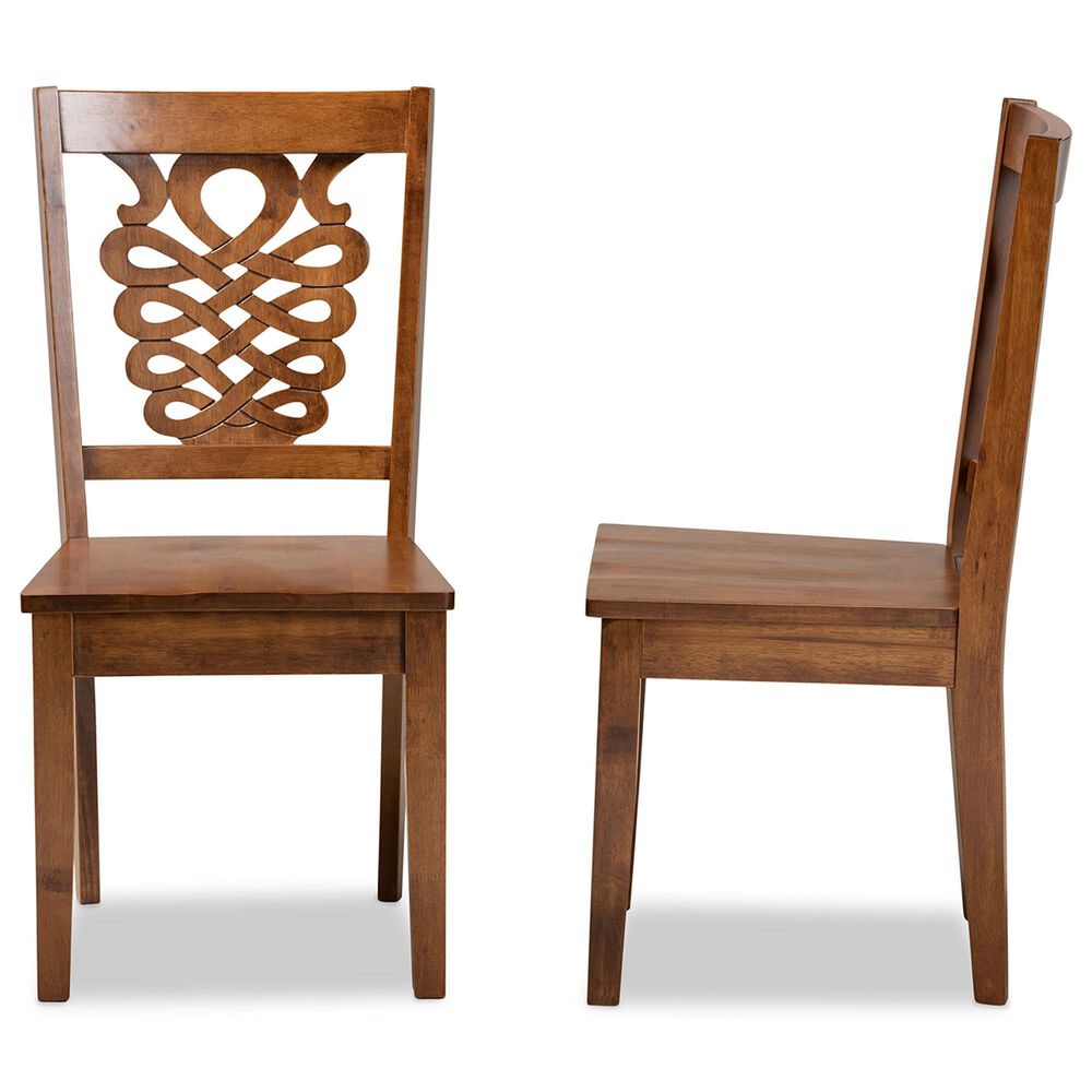 Baxton Studio Gervais Side Chair in Walnut Brown (Set of 2), , large