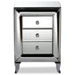 Baxton Studio Pauline 3 Drawer Nightstand in Mirrored, , large