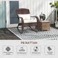 Hearth and Haven Outdoor Adirondack Rocking Chair with Dark Brown Frame in Cream White, , large