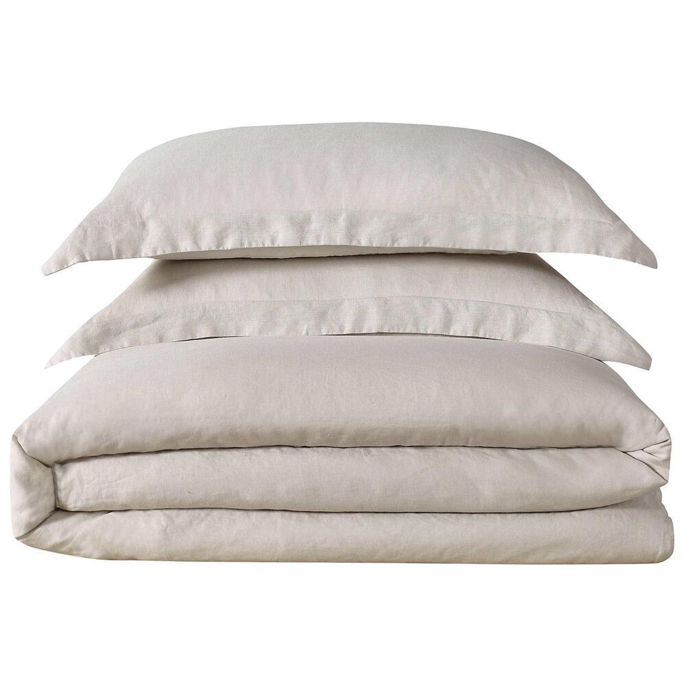 Pem America Brooklyn Loom 3-Piece Full/Queen Linen Duvet Set in Natural, , large