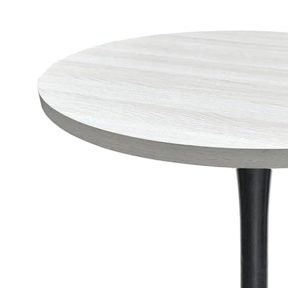 Leisuremod LeisureMod Bristol Dining table, Black Base with 27 Round Light Natural MDF top, , large